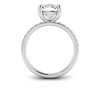 3 Ct Elongated Cushion Lab Diamond & .16 Ctw Diamond Whisper Pavé Engagement Ring