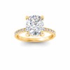 3.16 Ctw Elongated Cushion CZ Whisper Pavé Engagement Ring