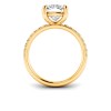 3.16 Ctw Elongated Cushion CZ Whisper Pavé Engagement Ring