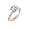 1 Ct Round Moissanite & .16 Ctw Diamond Whisper Pavé Engagement Ring