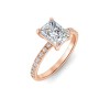 1 Ct Radiant Moissanite & .16 Ctw Diamond Whisper Pavé Engagement Ring