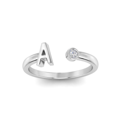 Initial hot sale rings silver