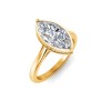 3 Ct Marquise Premium Lab Diamond & .22 Ctw Crown Hidden Halo Bezel Engagement Ring