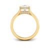 3 Ct Marquise Premium Lab Diamond & .22 Ctw Crown Hidden Halo Bezel Engagement Ring