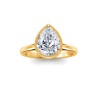 2.5 Ct Pear Lab Diamond & .22 Ctw Crown Hidden Halo Bezel Engagement Ring