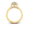 2.5 Ct Pear Lab Diamond & .22 Ctw Crown Hidden Halo Bezel Engagement Ring