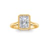 2 Ct Radiant Lab Diamond & .22 Ctw Crown Hidden Halo Bezel Engagement Ring