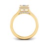 2 Ct Radiant Lab Diamond & .22 Ctw Crown Hidden Halo Bezel Engagement Ring