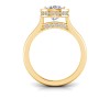 2.5 Ct Round Lab Diamond & .22 Ctw Crown Hidden Halo Bezel Engagement Ring