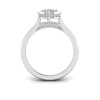 5 Ct Oval Moissanite & .22 Ctw Lab Diamond Crown Hidden Halo Bezel Engagement Ring