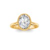 2 Ct Oval Lab Diamond & .22 Ctw Crown Hidden Halo Bezel Engagement Ring