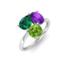 3 Ctw Birthstone Round, Oval & Pear Toi et Moi Three Stone Ring