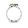 3 Ctw Birthstone Round, Oval & Pear Toi et Moi Three Stone Ring