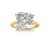 3 Ctw Lab Diamond Round, Oval & Pear Toi et Moi Three Stone Ring