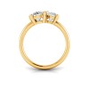 3 Ctw Lab Diamond Round, Oval & Pear Toi et Moi Three Stone Ring