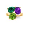 6 Ctw Birthstone Round, Oval & Pear Toi et Moi Three Stone Ring