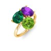 6 Ctw Birthstone Round, Oval & Pear Toi et Moi Three Stone Ring