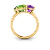 6 Ctw Birthstone Round, Oval & Pear Toi et Moi Three Stone Ring