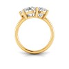 6 Ctw Moissanite Round, Oval & Pear Toi et Moi Three Stone Ring