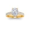 2.5 Ct Elongated Cushion Moissanite & 0.98 Ctw Lab Diamond Lux Gala Hidden Halo Engagement Ring