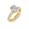 2.5 Ct Elongated Cushion Moissanite & 0.98 Ctw Lab Diamond Lux Gala Hidden Halo Engagement Ring