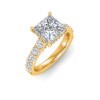 2.5 Ct Princess Moissanite & 0.98 Ctw Lab Diamond Lux Gala Hidden Halo Engagement Ring