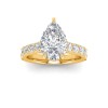 3 Ct Pear Moissanite & 0.98 Ctw Lab Diamond Lux Gala Hidden Halo Engagement Ring