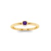 Round Amethyst Birthstone Bezel Set Pinky Ring