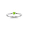 Round Peridot Birthstone Bezel Set Pinky Ring