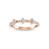 Moissanite Three Stone Cluster Stackable Band