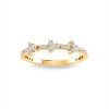 Moissanite Three Stone Cluster Stackable Band