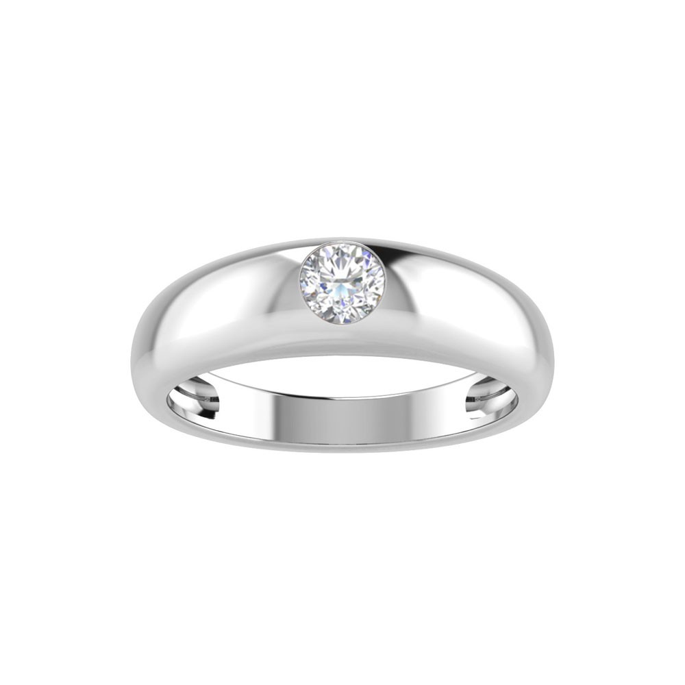 Round Lab Diamond Center Dome Ring