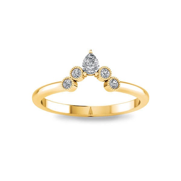 Pear Moissanite Nesting Ring