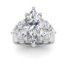 2 Ct Marquise Moissanite & 2 Ctw Lab Diamond Cluster Wide Band Engagement Ring