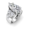 2 Ct Marquise Moissanite & 2 Ctw Lab Diamond Cluster Wide Band Engagement Ring