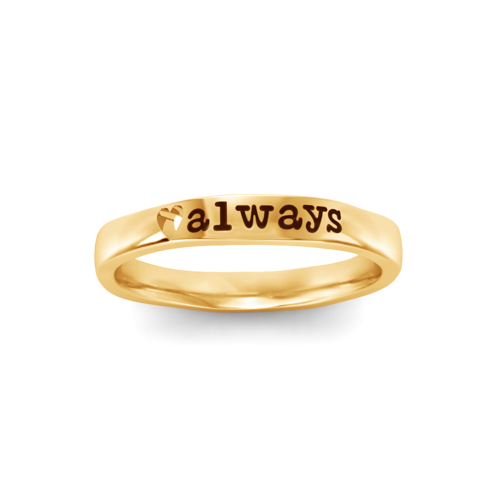 Name printed gold deals ring