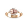 1 Ct Pear Morganite & .40 Ctw Diamond East West Halo Engagement Ring