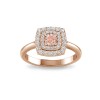 .25 Ct Morganite & .30 ctw Diamond Double Halo Engagement Ring