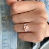 1 Ct Morganite & .16 Ctw Diamond Adore Three Stone Engagement Ring