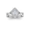 2.5 Ct Pear CZ & .26 Ctw Halo Twist Vine Engagement Ring