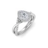 1 Ct Pear CZ & .26 Ctw Halo Twist Vine Engagement Ring