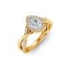 1 Ct Pear Lab Diamond & .26 Ctw Halo Twist Vine Engagement Ring