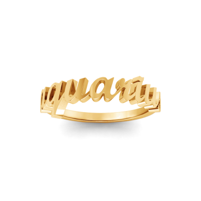 Zodiac Script Ring - Aquarius