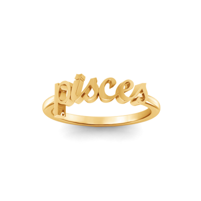 Zodiac Script Ring - Pisces