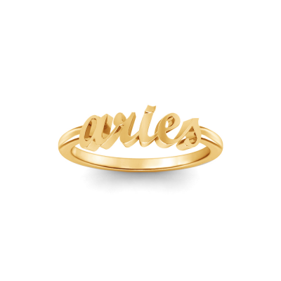 Zodiac Script Ring - Aries