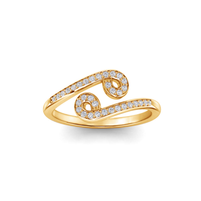 Pavé Zodiac Open Ring - Cancer