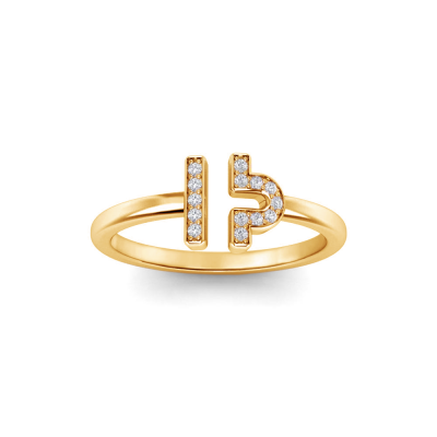 Pavé Zodiac Open Ring - Libra