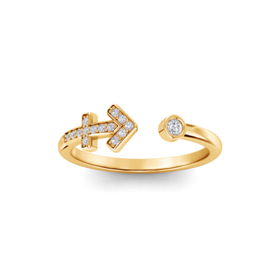 Pavé Zodiac Open Ring - Sagittarius