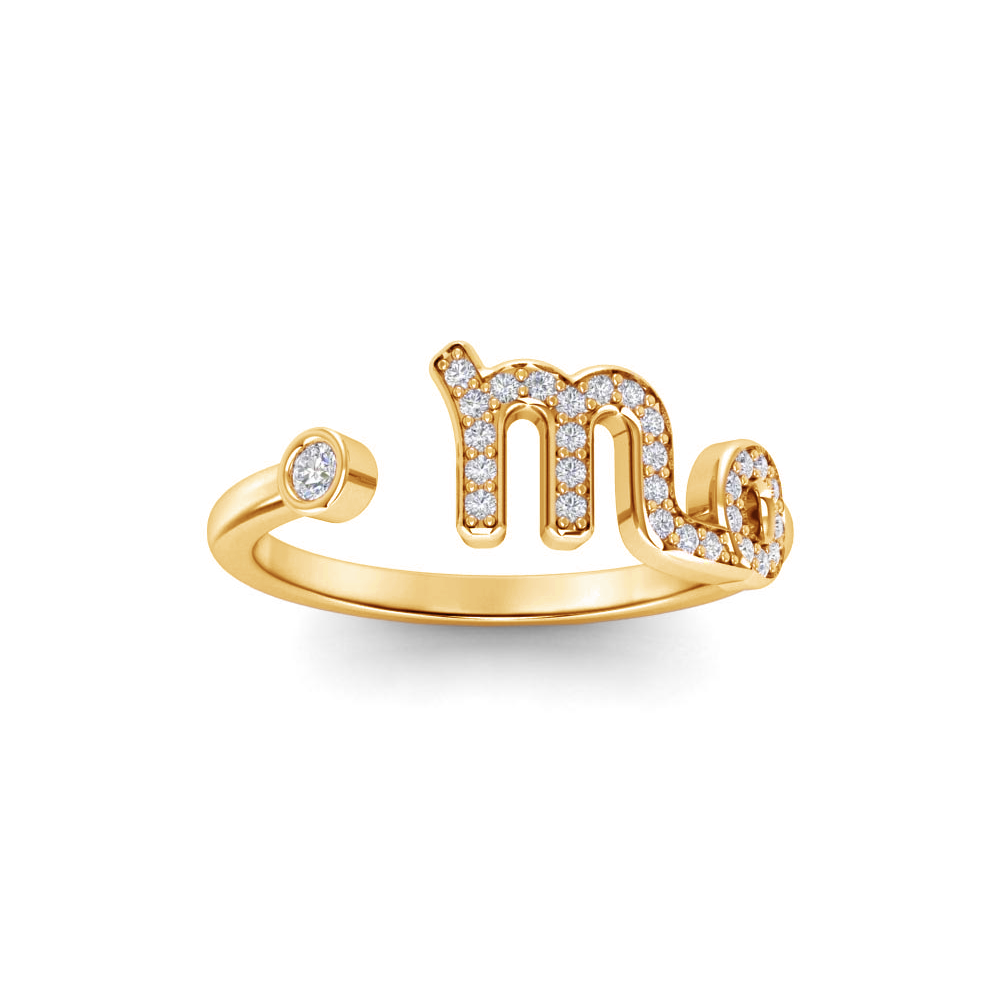 Pavé Zodiac Open Ring - Scorpio