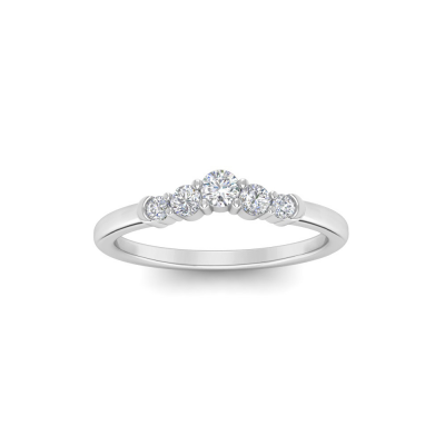 Petite Prong Set Curved Band